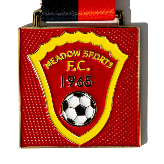 900 70mm x 3mm Custom Football Medals Full Colour Enamel